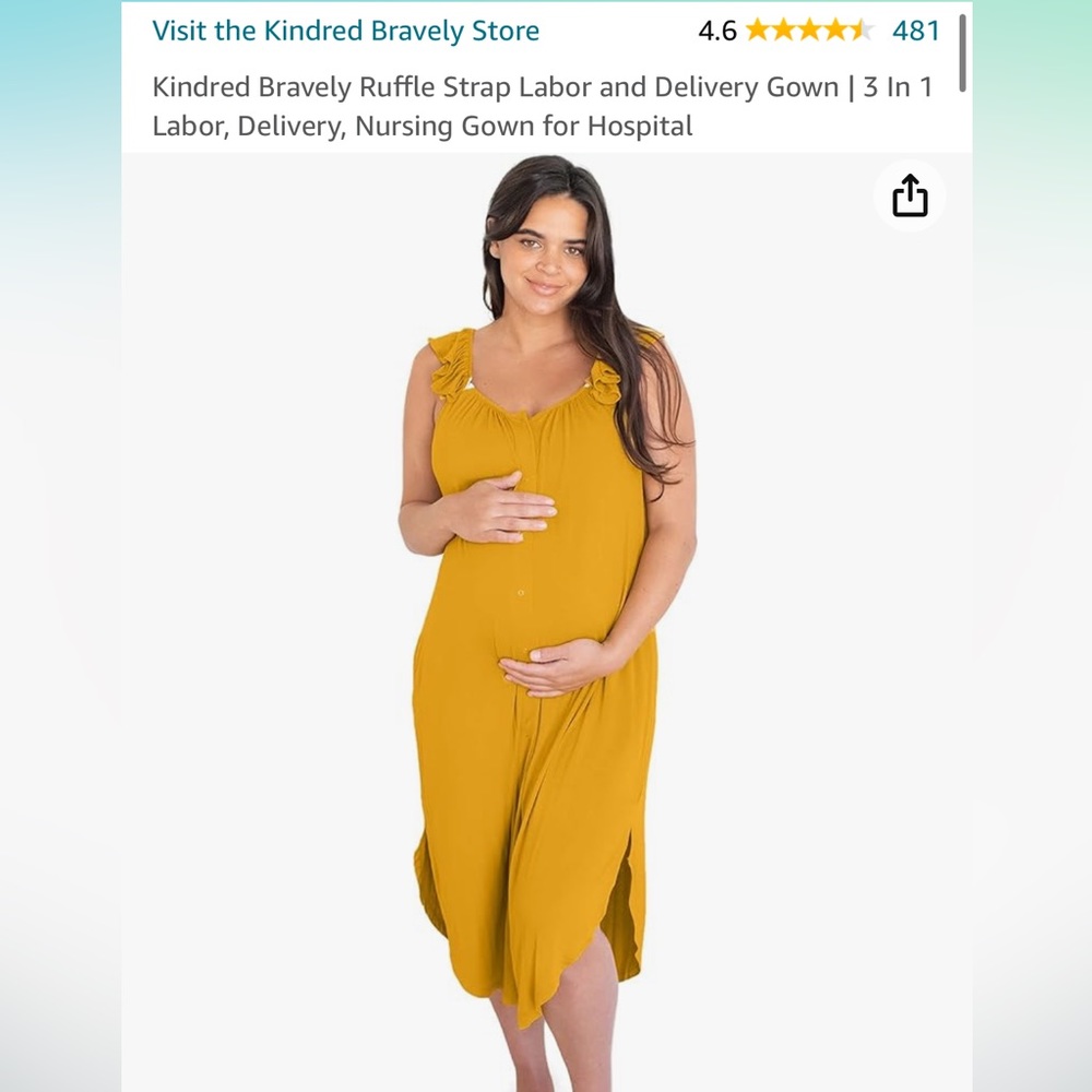 Kindred Bravely Ruffle Strap Labor and Delivery Gown | 3 In 1